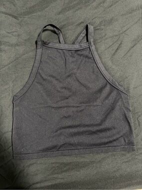 wild fable Black Ribbed Cropped Tank Top